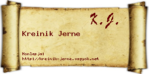 Kreinik Jerne névjegykártya